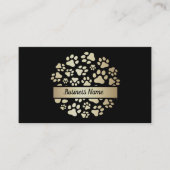 Elegant Black en Gold Pet Groomer Visitekaartje (Voorkant)