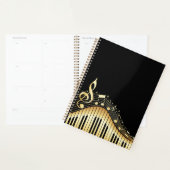 Elegant Black en Gold Piano-toetsenbord Planner (Display)