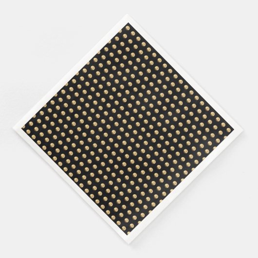 Elegant Black en Gold Polka Dots Pattern Chic Servet (Hoek)