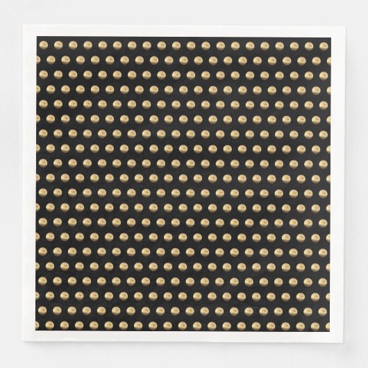 Elegant Black en Gold Polka Dots Pattern Chic Servet (Voorkant)