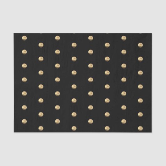 Elegant Black en Gold Polka Dots Pattern Chic Tissuepapier (Voorkant)