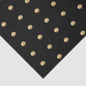 Elegant Black en Gold Polka Dots Pattern Chic Tissuepapier (Detail)