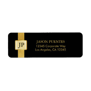 Elegant Black en Gold Professional Etiket