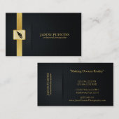 Elegant Black en Gold Professional-fotograaf Visitekaartje (Voorkant / Achterkant)