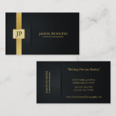 Elegant Black en Gold Professional-fotograaf Visitekaartje (Voorkant / Achterkant)