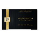 Elegant Black en Gold Professional-fotograaf Visitekaartje Magneet (Voorkant)