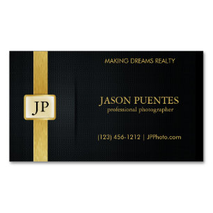 Elegant Black en Gold Professional-fotograaf Visitekaartje Magneet