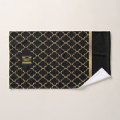 Elegant Black en Gold Quatrefoil Patronen Bad Handdoek (Handdoek)