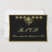 Elegant Black en Gold RSVP (Voorkant)