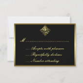 Elegant Black en Gold RSVP (Achterkant)
