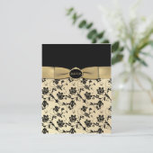 Elegant Black en Gold RSVP-kaart RSVP Kaartje (Staand voorkant)
