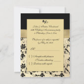 Elegant Black en Gold RSVP-kaart RSVP Kaartje (Achterkant)