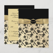 Elegant Black en Gold RSVP-kaart RSVP Kaartje (Voorkant / Achterkant)