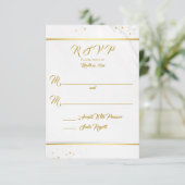 Elegant Black en Gold RSVP Kaartje (Staand voorkant)