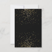 Elegant Black en Gold RSVP Kaartje (Achterkant)