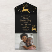 Elegant Black en Gold Rudolph All In One Uitnodiging (Binnen)