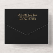 Elegant Black en Gold Rudolph All In One Uitnodiging (Achterkant)