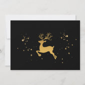 Elegant Black en Gold Rudolph Kerstmis Kaart (Voorkant)