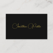 Elegant Black en Gold Sjabloon Calligrafie Visitekaartje (Voorkant)