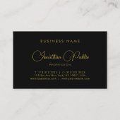 Elegant Black en Gold Sjabloon Calligrafie Visitekaartje (Achterkant)