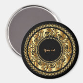 Elegant Black en Gold Sjabloon Magneet (Voorkant / Achterkant)