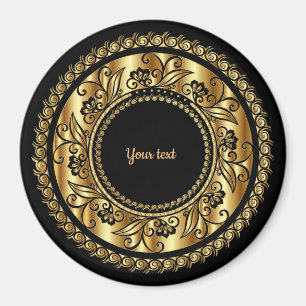 Elegant Black en Gold  Sjabloon Magneet