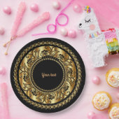 Elegant Black en Gold  Sjabloon Papieren Bordje (Feest)