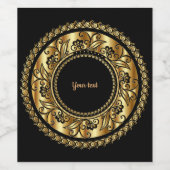 Elegant Black en Gold Sjabloon Wijn Etiket (Enkel label)