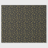 Elegant Black en Gold Snowflakes kerst Cadeaupapier (Vlak)