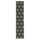 Elegant Black en Gold Snowflakes kerst Korte Tafelloper (Voorkant)