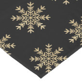 Elegant Black en Gold Snowflakes kerst Korte Tafelloper (Hoek)