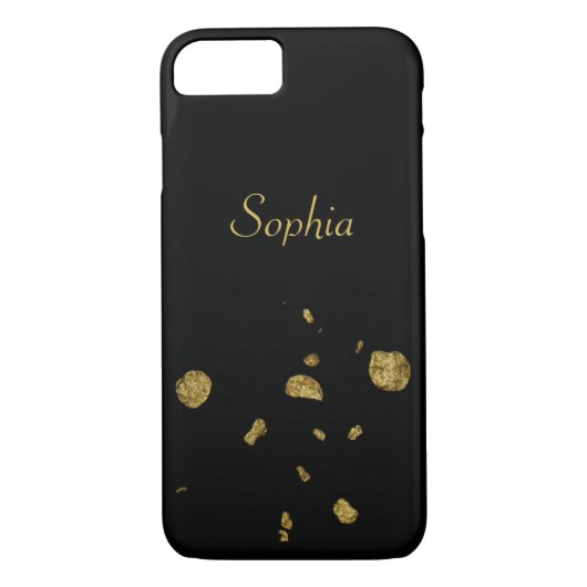 Elegant Black en Gold Spangles Case-Mate iPhone Case (Achterkant)