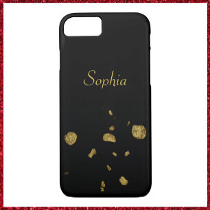 Elegant Black en Gold Spangles iPhone 8/7 Hoesje