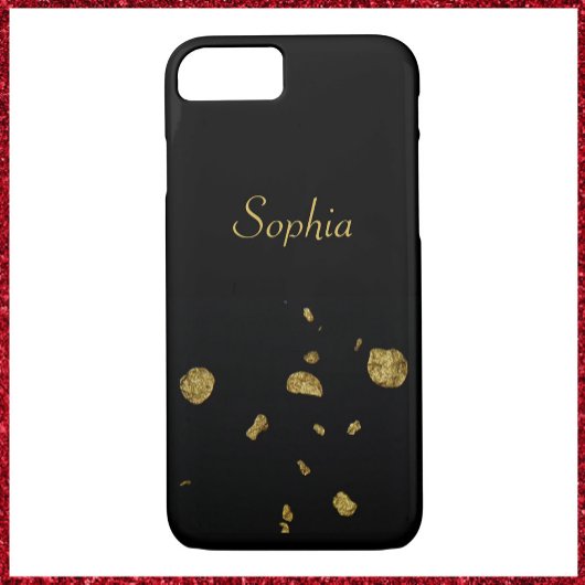 Elegant Black en Gold Spangles Case-Mate iPhone Case