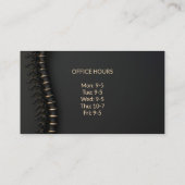 Elegant Black en Gold Spine Visitekaartjes (Achterkant)