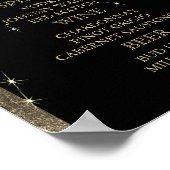 Elegant Black en Gold Starlights - Bar Menu Poster (Hoek)