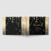 Elegant Black en Gold Starlights Guestbook Gastenboek (Volledig)