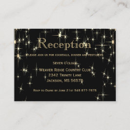 Elegant Black en Gold Starlights - Receptie Informatiekaartje