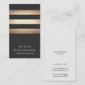 Elegant Black en Gold Striped Cool Modern Visitekaartje (Voorkant / Achterkant)