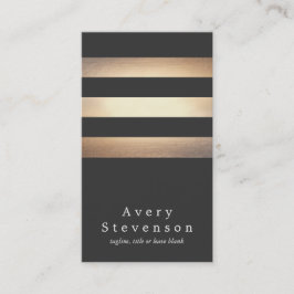 Elegant Black en Gold Striped Cool Modern Visitekaartje