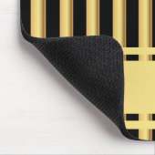 Elegant Black en Gold Stripes Muismat (Hoek)