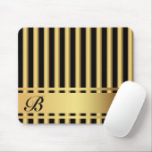 Elegant Black en Gold Stripes Muismat (Met muis)