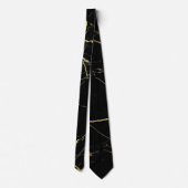 Elegant Black en Gold Stropdas (Achterkant)