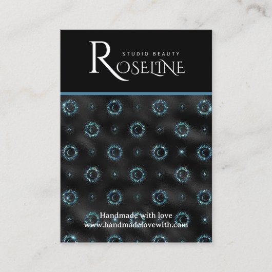 Elegant Black en Gold Sun moon-sieraarscherm Visitekaartje (Voorkant)