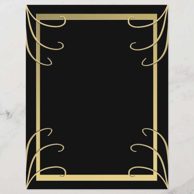 Elegant Black en Gold Swirl (Voorkant)