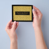 Elegant Black en Gold Tones Glitter & Sparkles Flyer (Hand)