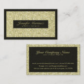 Elegant Black en Gold Tones Glitter & Sparkles Visitekaartje (Voorkant / Achterkant)