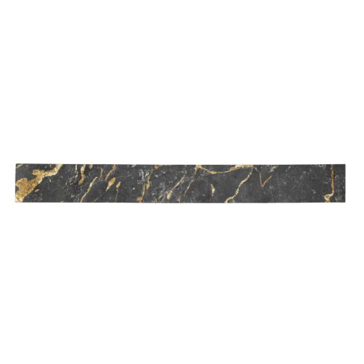 Elegant Black en Gold Trendy Luxury Marble, effect Satijnen Lint (Voorkant)