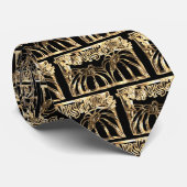 Elegant Black en Gold Typography Thanksgiving Stro Stropdas (Opgerold)