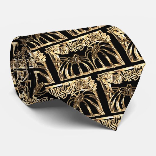 Elegant Black en Gold Typography Thanksgiving Stro Stropdas (Opgerold)